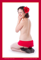 ellie red flower pinup